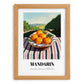 Mandarin – Green Valley Landscape, Fruit Print, set in oak frame