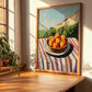 Apricot – Valley Café Scene, Fruit Poster, clean layout with no caption