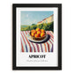 Apricot – Valley Café Scene, Fruit Poster, in sleek black frame