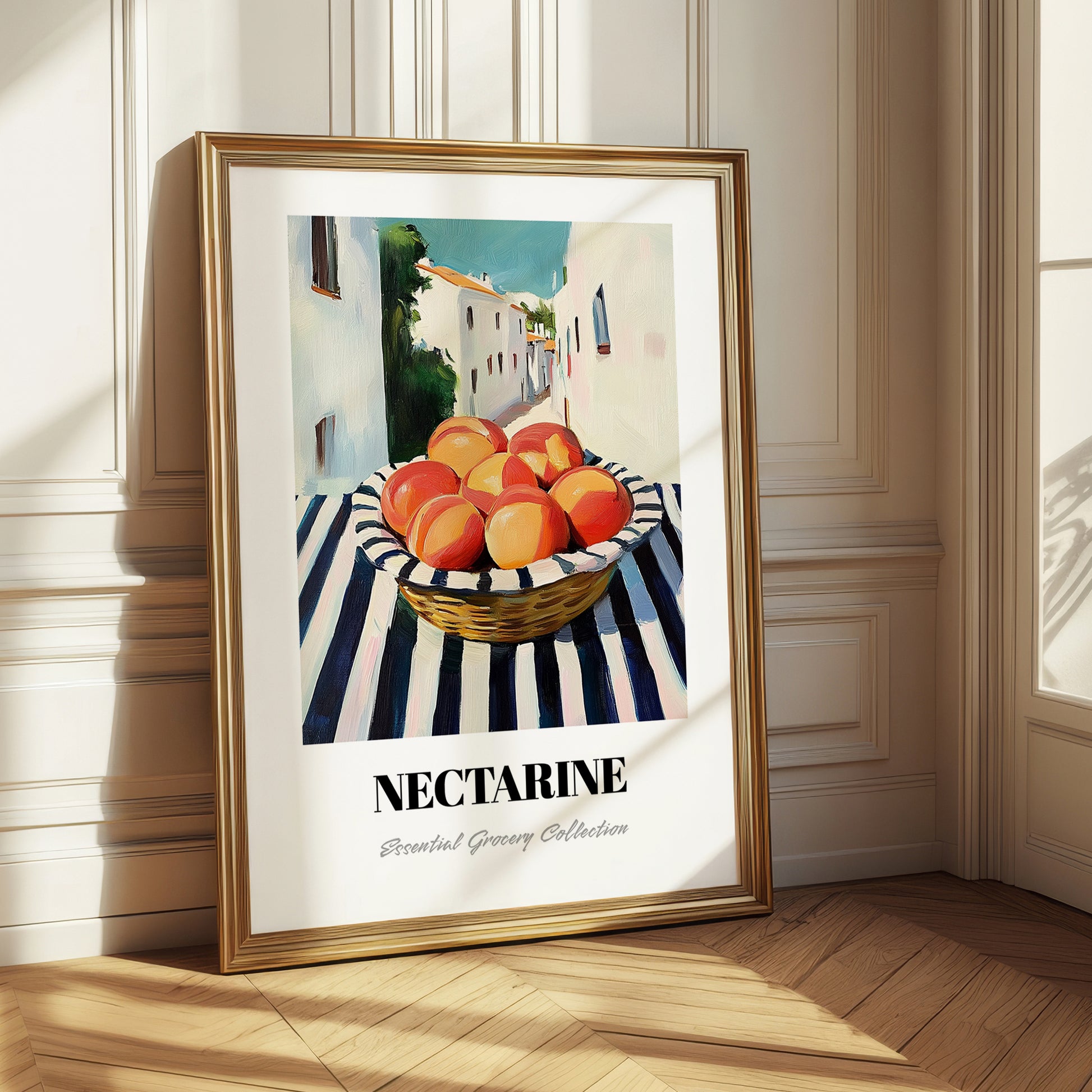 Nectarine – White village Urban Café Scene, Fruit Still Life