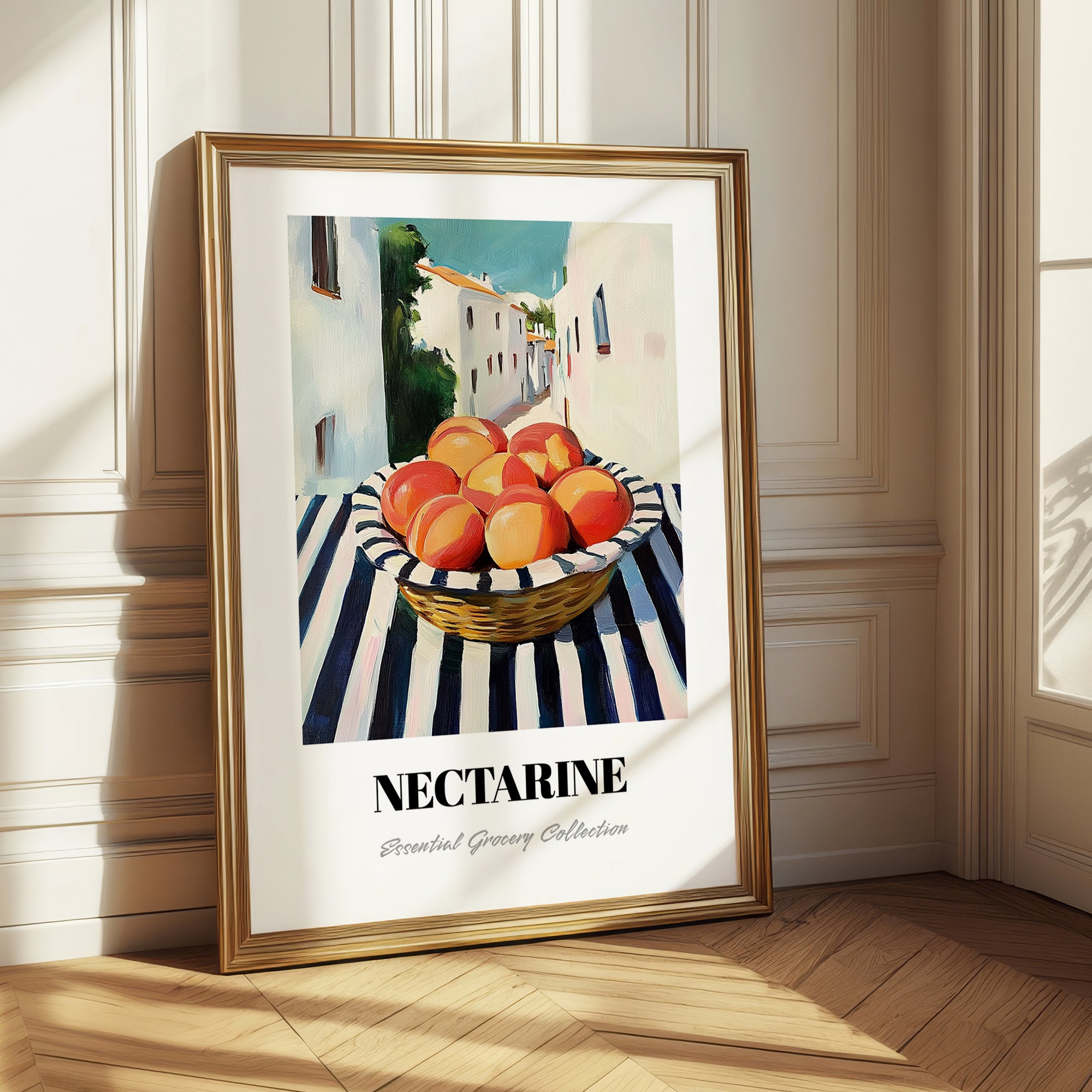 Nectarine – White village Urban Café Scene, Fruit Still Life