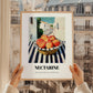 Nectarine – White village Urban Café Scene, Fruit Still Life, styled in a charming Paris street view