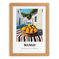 Mango – White village Café on the Corner, Fruit Print, set in oak frame