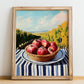 Pomegranate – Green Valley Landscape, Fruit Wall Decor, no-text version framed in wood