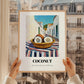 Coconut – White village Café on the Corner, Fruit Wall Decor, styled in a charming Paris street view