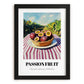 Passion Fruit – Green Valley Landscape, Fruit Print, in sleek black frame