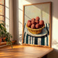 Lychee – on Striped Tablecloth, Fruit Still Life, clean layout with no caption