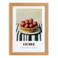 Lychee – on Striped Tablecloth, Fruit Still Life, set in oak frame