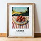 Lychee – Green Valley Landscape, Fruit Still Life, in wooden frame leaning on the floor