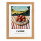 Lychee – Green Valley Landscape, Fruit Still Life, set in oak frame