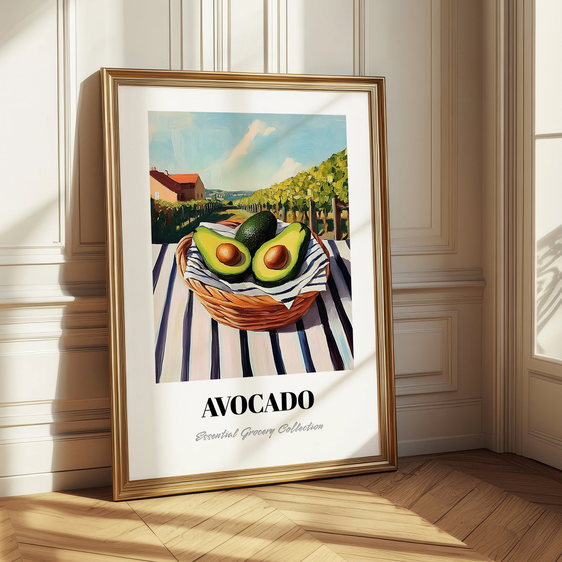 Avocado – Valley Café Scene, Vegetable Poster