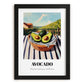 Avocado – Valley Café Scene, Vegetable Poster, in sleek black frame