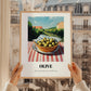 Olive – Green Valley Landscape, Vegetable Painting, styled in a charming Paris street view