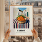 Carrot – White village Urban Café Scene, Vegetable Print, styled in a charming Paris street view