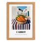 Carrot – White village Urban Café Scene, Vegetable Print, set in oak frame