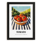 Tomato – Valley Café Scene, Vegetable Poster, in sleek black frame