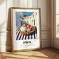 Onion – White village Street Café Scene, Vegetable Wall Illustration