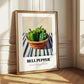 Bell Pepper – on Striped Tablecloth, Vegetable Painting