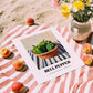 Bell Pepper – on Striped Tablecloth, Vegetable Painting, unframed on coastal sand
