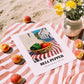 Bell Pepper – White village Outdoor Café Scene, Vegetable Wall Painting, unframed on coastal sand