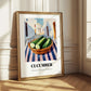 Cucumber – White village Urban Café Scene, Vegetable Poster