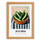 Zucchini – on Striped Tablecloth, Vegetable Poster, set in oak frame