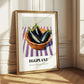 Eggplant – on Striped Tablecloth, Vegetable Art