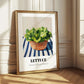 Lettuce – on Striped Tablecloth, Vegetable Wall Decor