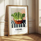 Celery – on Striped Tablecloth, Vegetable Wall Decor