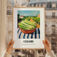 Celery – Green Valley Landscape, Vegetable Wall Decor, styled in a charming Paris street view