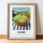 Celery – Green Valley Landscape, Vegetable Wall Decor, in wooden frame leaning on the floor
