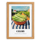 Celery – Green Valley Landscape, Vegetable Wall Decor, set in oak frame