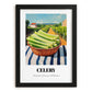 Celery – Green Valley Landscape, Vegetable Wall Decor, in sleek black frame