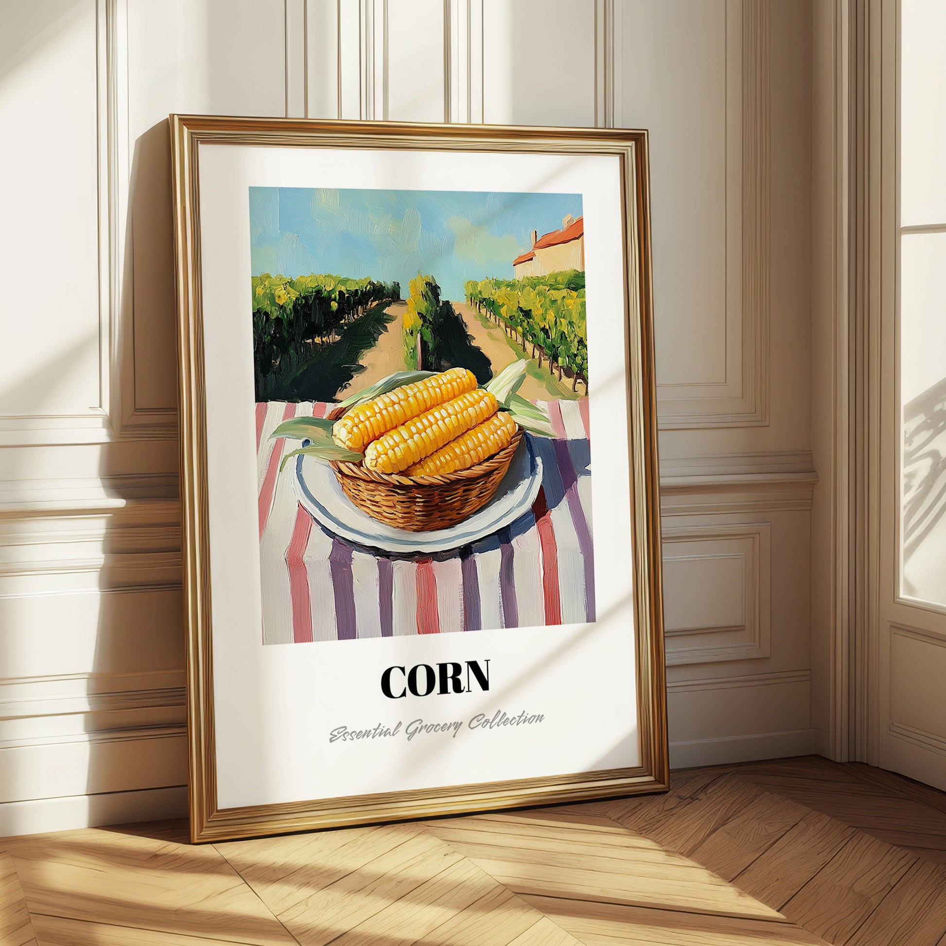 Corn – Green Valley Landscape, Vegetable Still Life