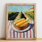 Corn – Green Valley Landscape, Vegetable Still Life, no-text version framed in wood