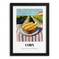 Corn – Green Valley Landscape, Vegetable Still Life, in sleek black frame