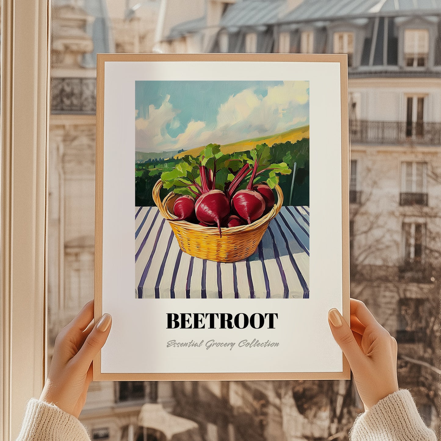 Beetroot – Valley Café Scene, Vegetable Still Life, styled in a charming Paris street view
