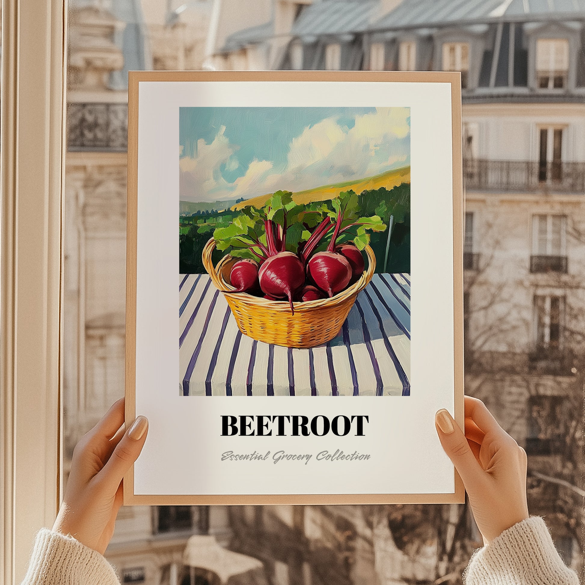 Beetroot – Valley Café Scene, Vegetable Still Life, styled in a charming Paris street view