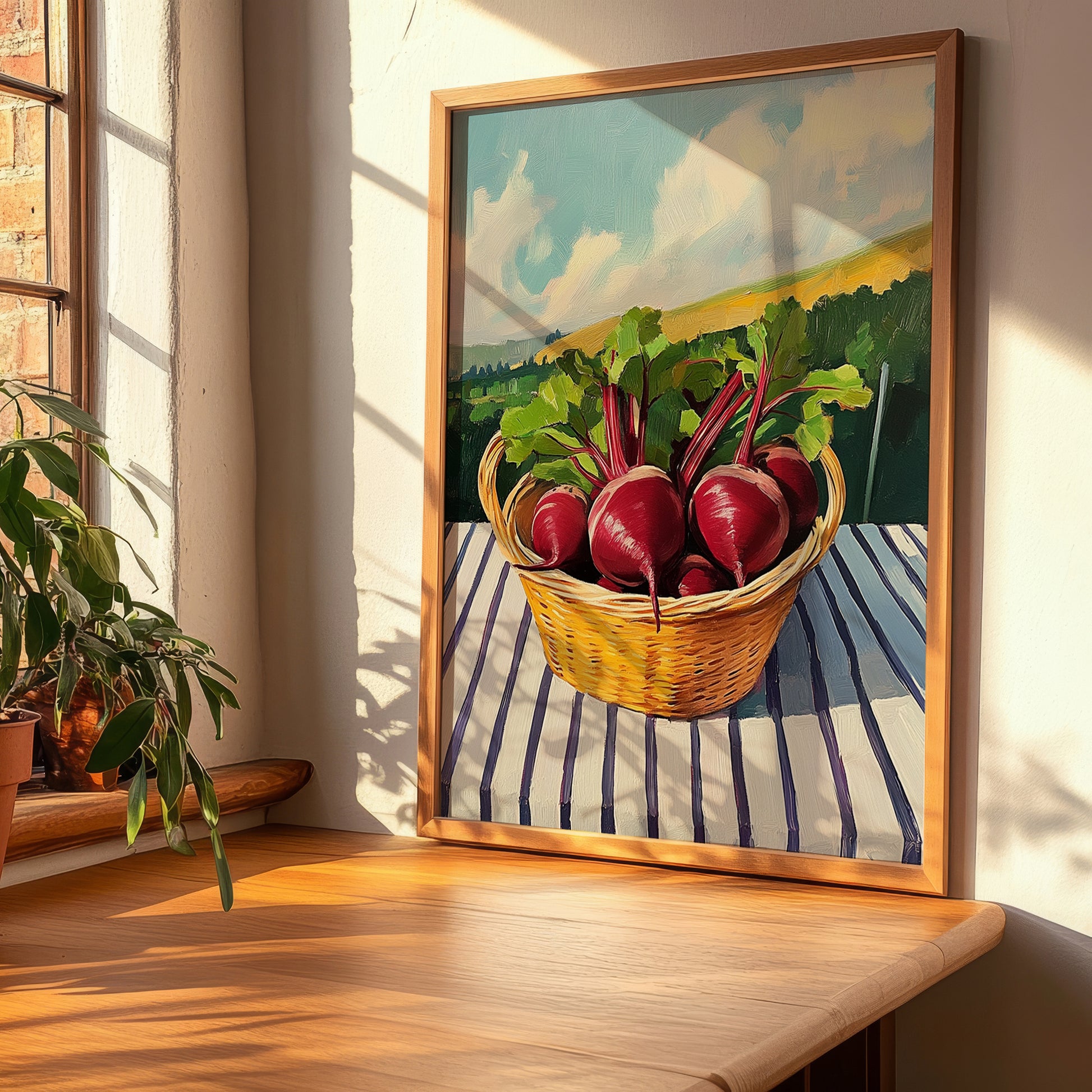 Beetroot – Valley Café Scene, Vegetable Still Life, clean layout with no caption
