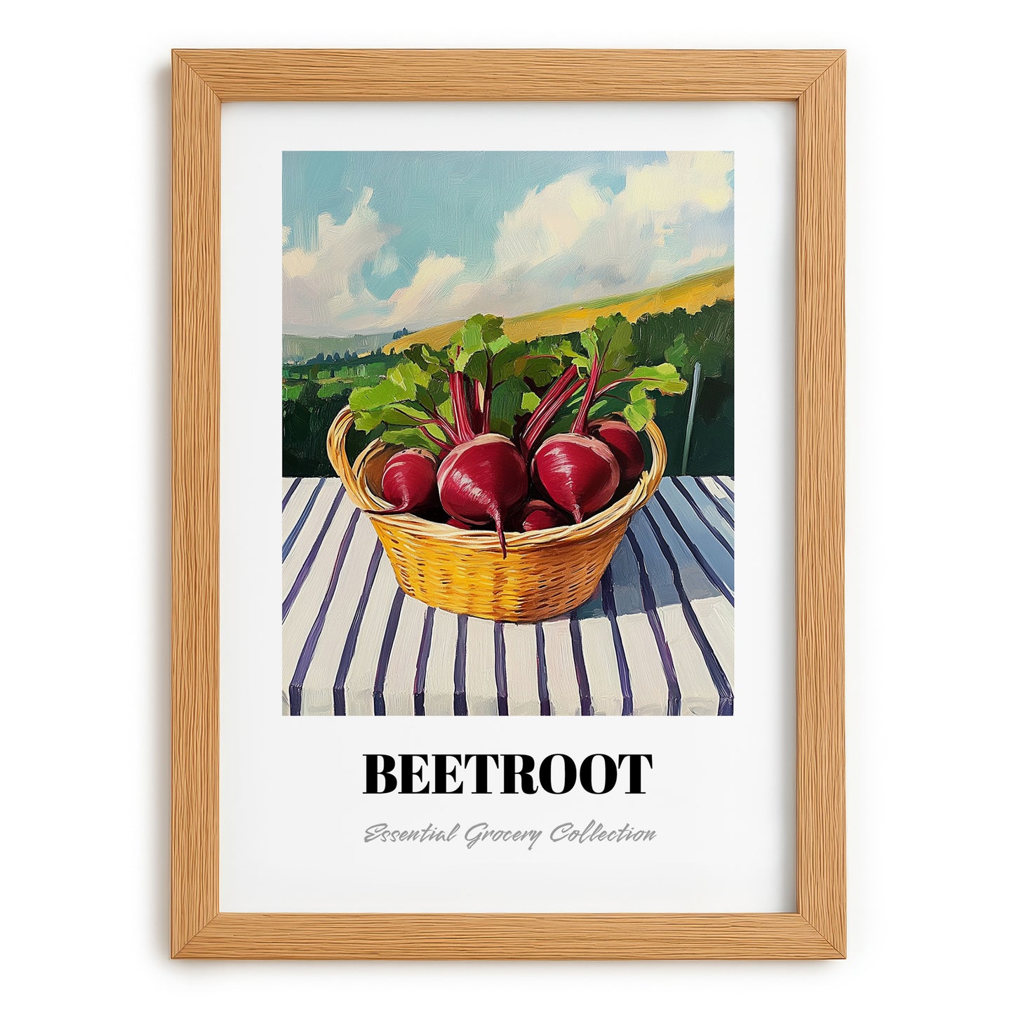 Beetroot – Valley Café Scene, Vegetable Still Life, set in oak frame