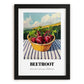 Beetroot – Valley Café Scene, Vegetable Still Life, in sleek black frame