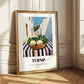 Turnip – White village Street Café Scene, Vegetable Illustration