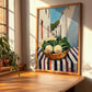 Turnip – White village Street Café Scene, Vegetable Illustration, clean layout with no caption
