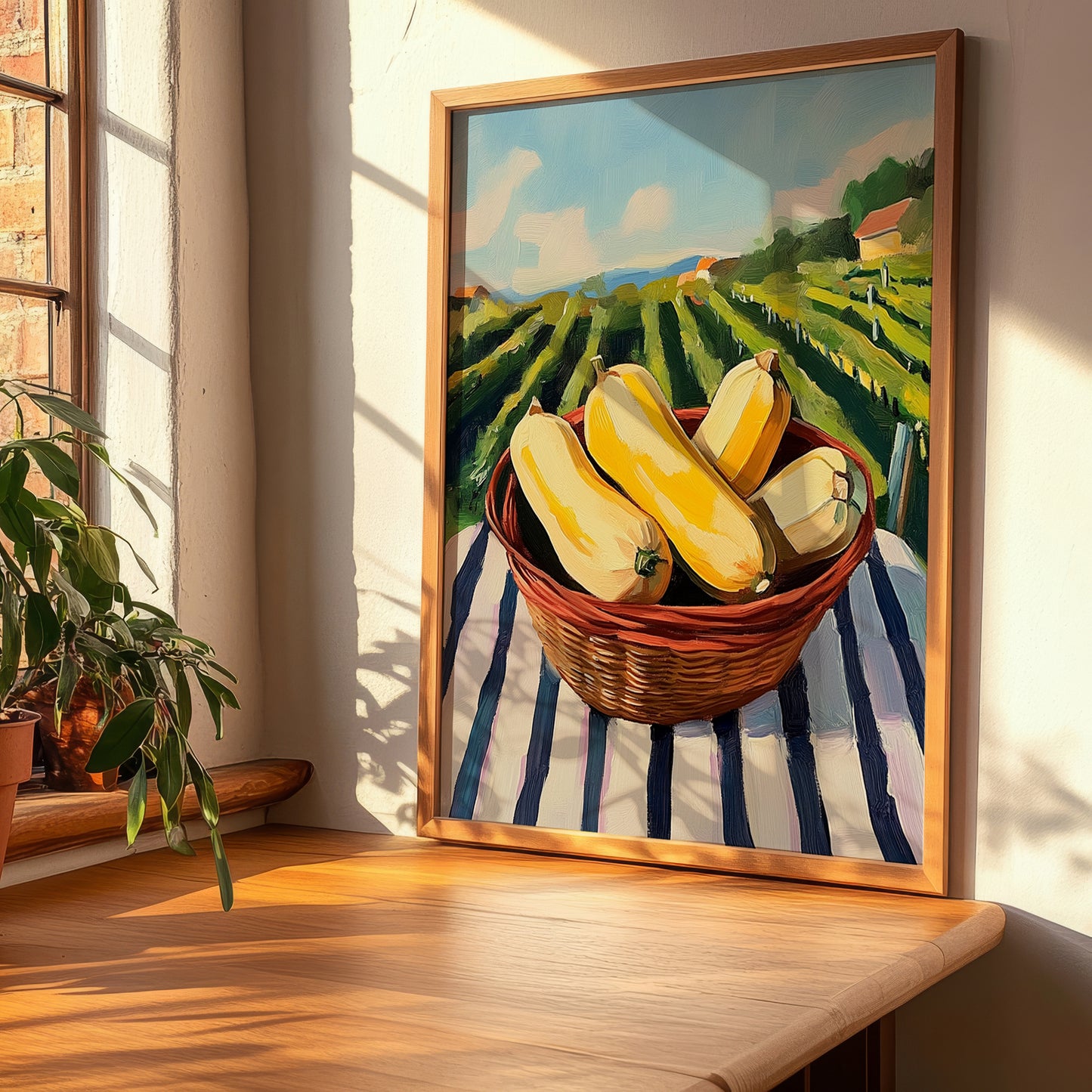 Squash – Green Valley Landscape, Vegetable Art, clean layout with no caption