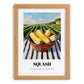 Squash – Green Valley Landscape, Vegetable Art, set in oak frame
