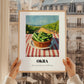 Okra – Valley Café Scene, Vegetable Wall Decor, styled in a charming Paris street view