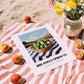 Brussels Sprouts – Green Valley Landscape, Vegetable Poster, unframed on coastal sand