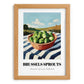 Brussels Sprouts – Green Valley Landscape, Vegetable Poster, set in oak frame
