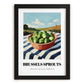 Brussels Sprouts – Green Valley Landscape, Vegetable Poster, in sleek black frame