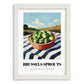 Brussels Sprouts – Green Valley Landscape, Vegetable Poster, placed in minimal white frame